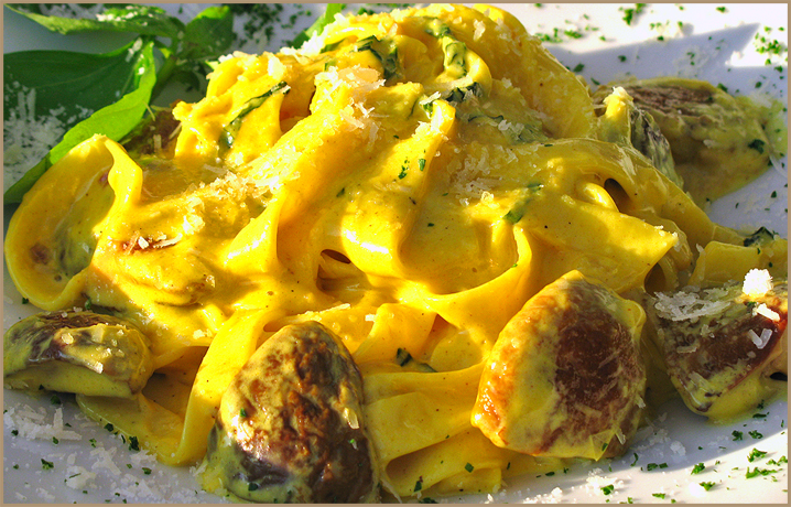 Фетучини с грибами Фетучини с грибами