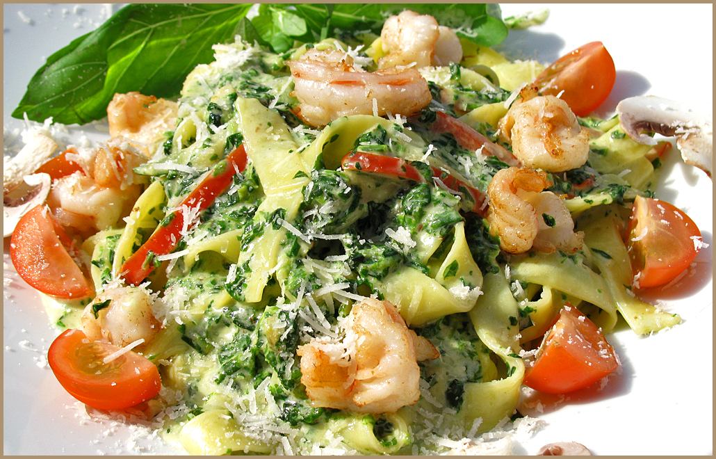 Блюдо Ресторанного уровня! Фетучини с семгой и шпинатом